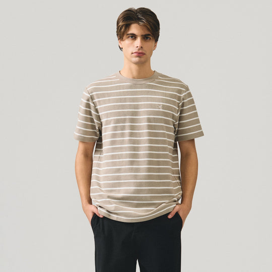 Regular Fit Striped T-Shirt In Honeycomb Pique