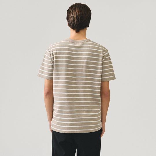 Regular Fit Striped T-Shirt In Honeycomb Pique