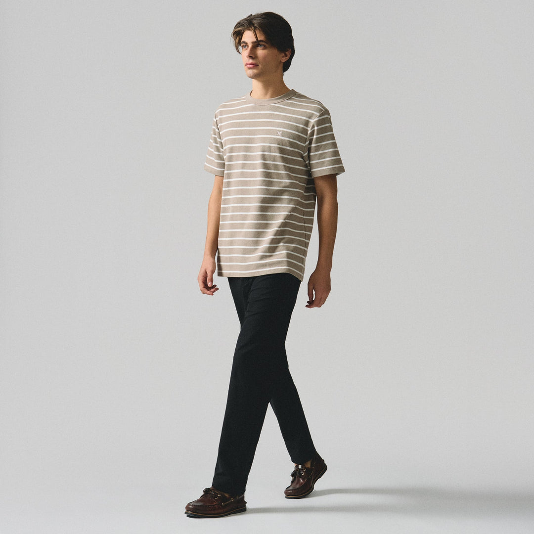 Regular Fit Striped T-Shirt In Honeycomb Pique