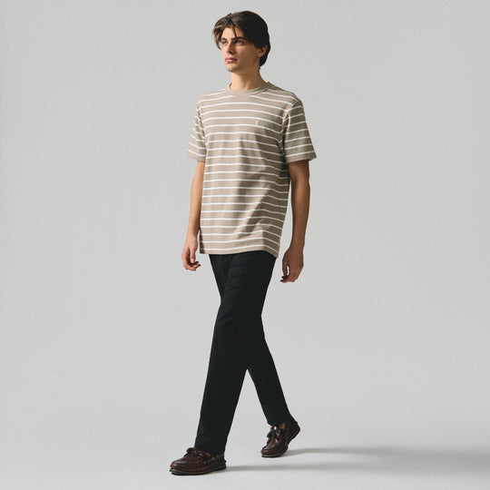 Regular Fit Striped T-Shirt In Honeycomb Pique