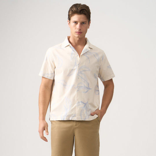 Regular Fit Printed Linen Shirt