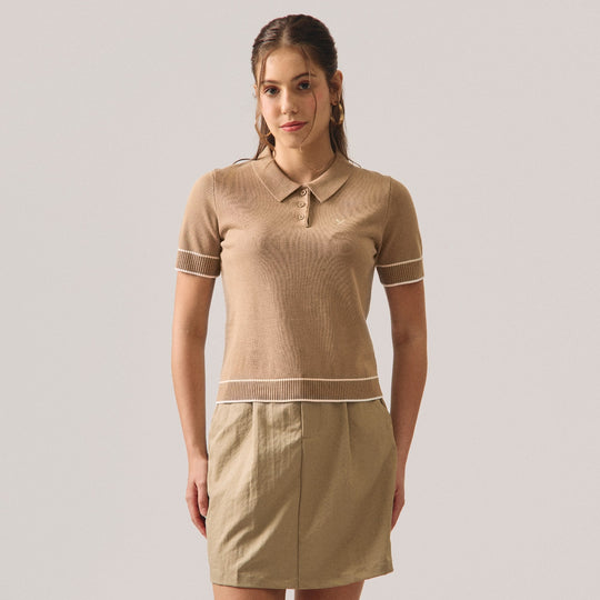 Knit Polo With Tipping Detail