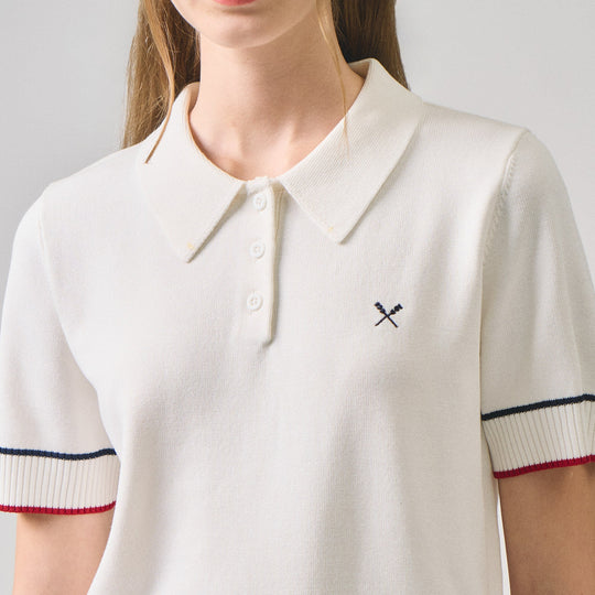 Knit Polo With Tipping Detail
