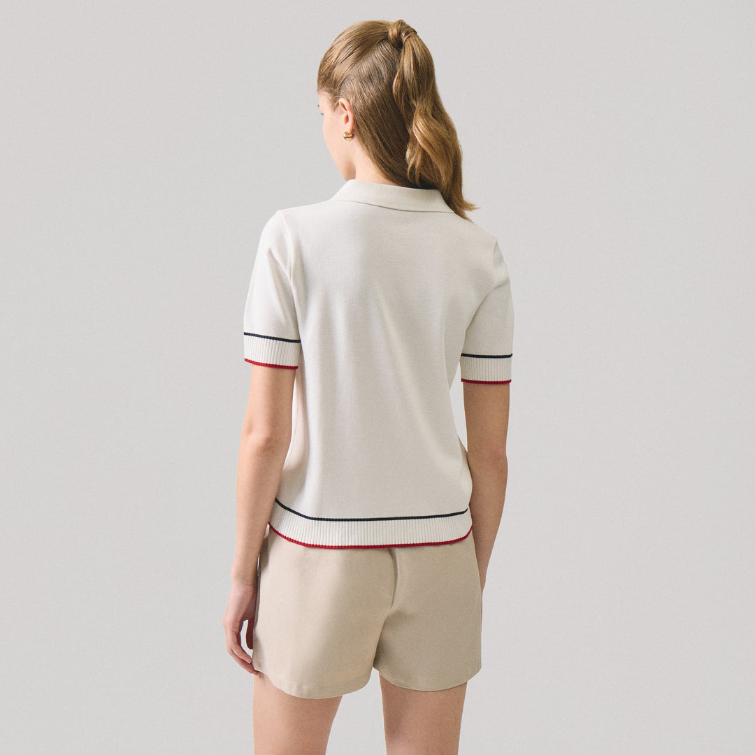 Knit Polo With Tipping Detail
