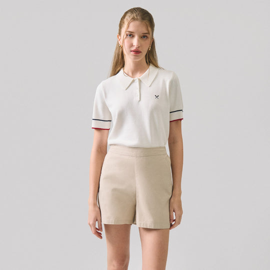 Knit Polo With Tipping Detail