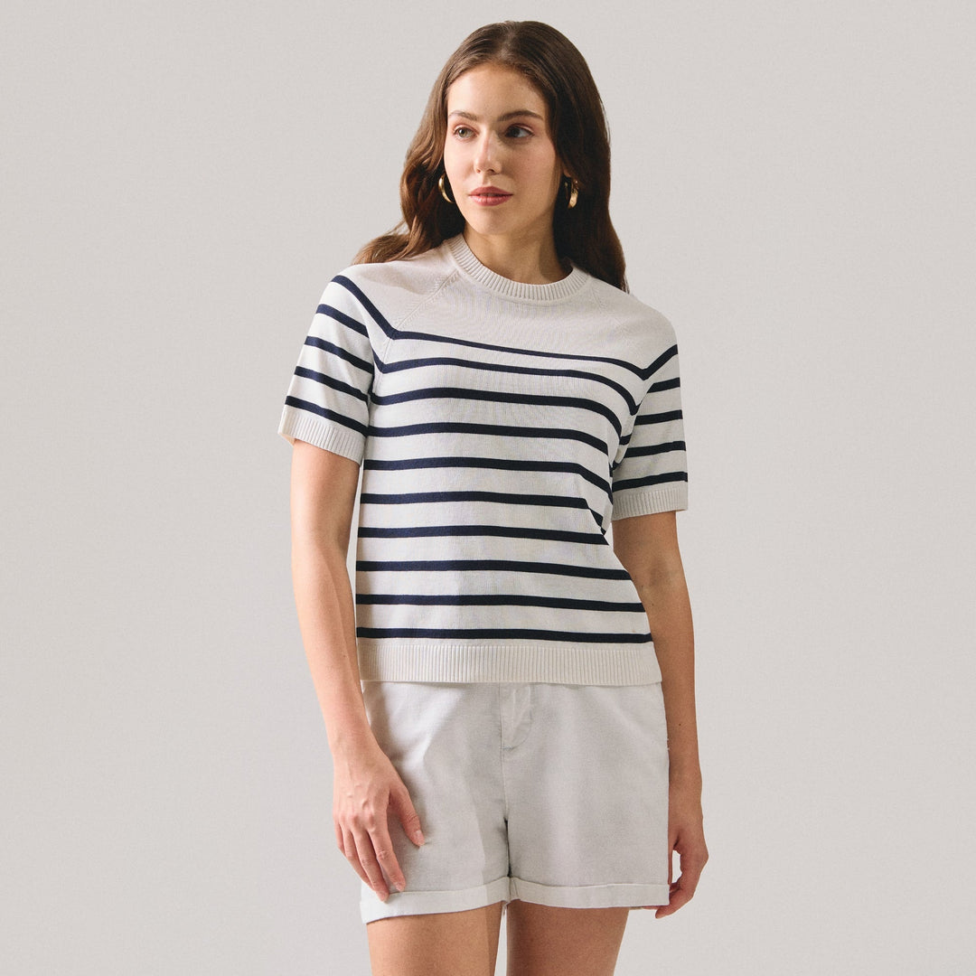 Stripes Raglan Knit Top