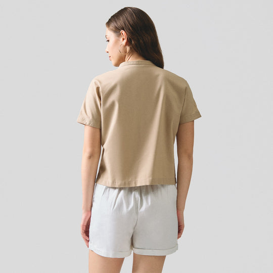 Y-Placket Button Down Shirt