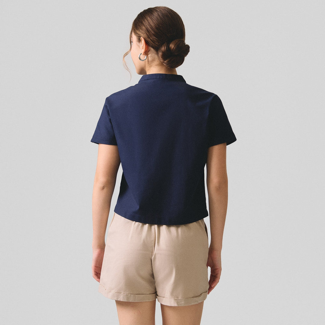 Y-Placket Button Down Shirt
