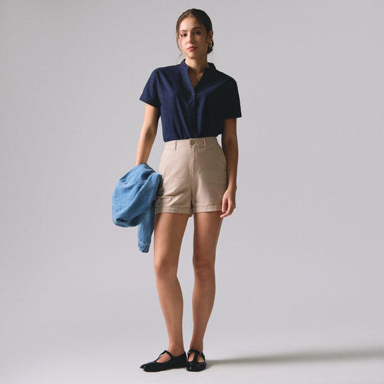 Y-Placket Button Down Shirt
