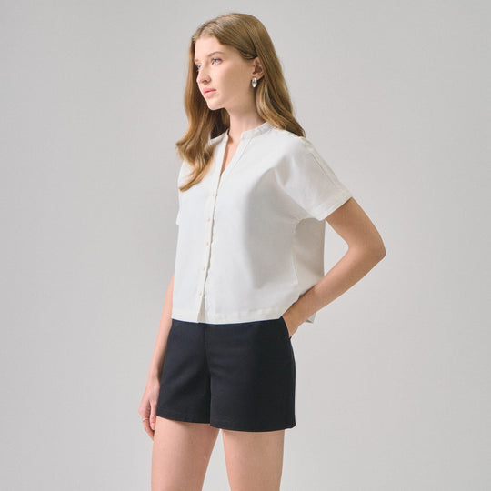 Y-Placket Button Down Shirt