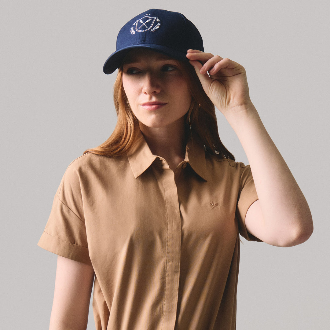 Baseball Cap With Embroidery And Taping