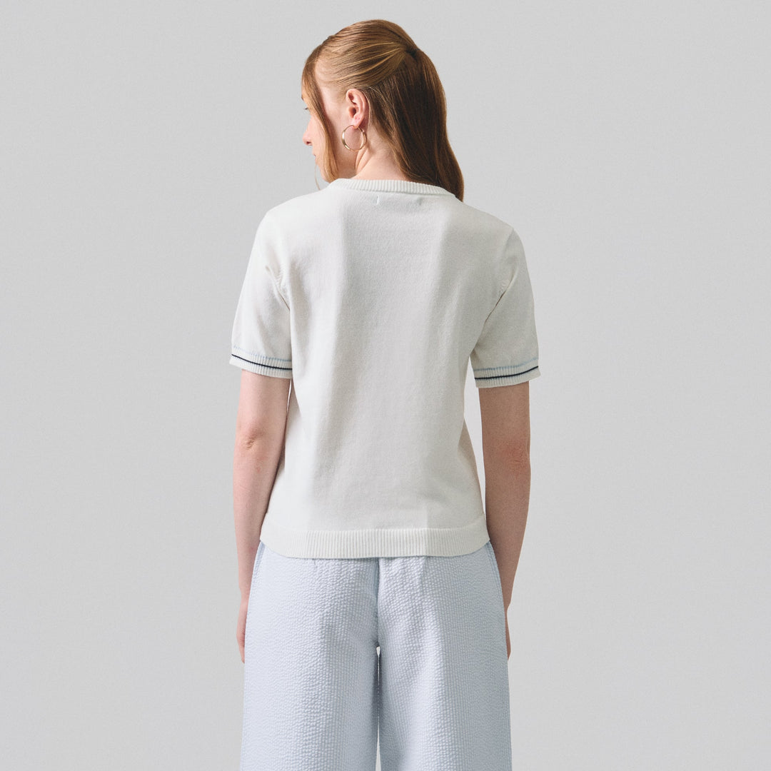 Knit Top With Contrast Cuff Detail