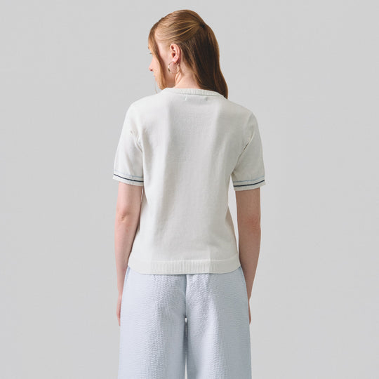 Knit Top With Contrast Cuff Detail