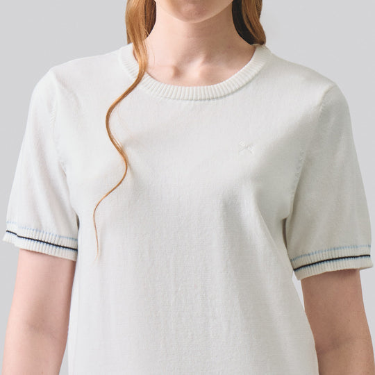 Knit Top With Contrast Cuff Detail