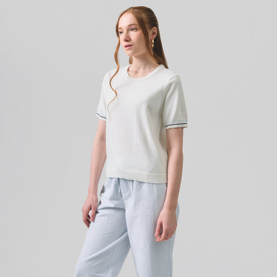 Knit Top With Contrast Cuff Detail