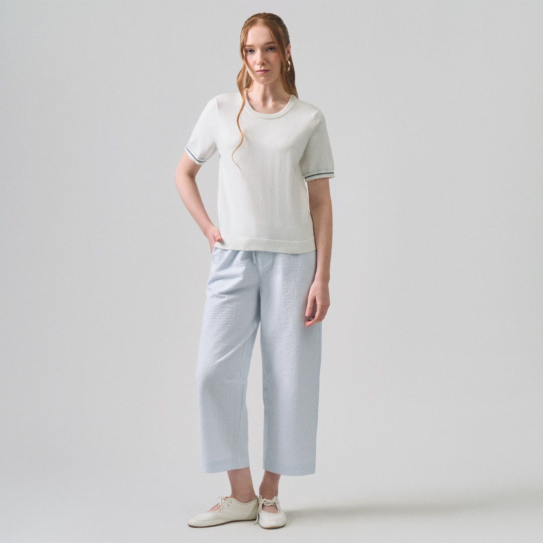Knit Top With Contrast Cuff Detail