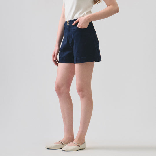 Twill Shorts With Belt