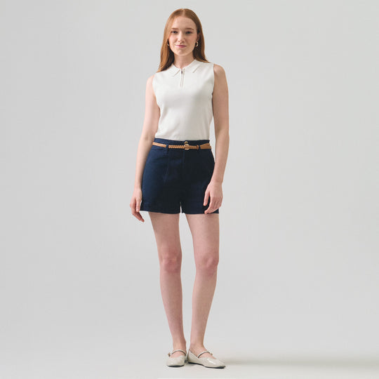 Twill Shorts With Belt