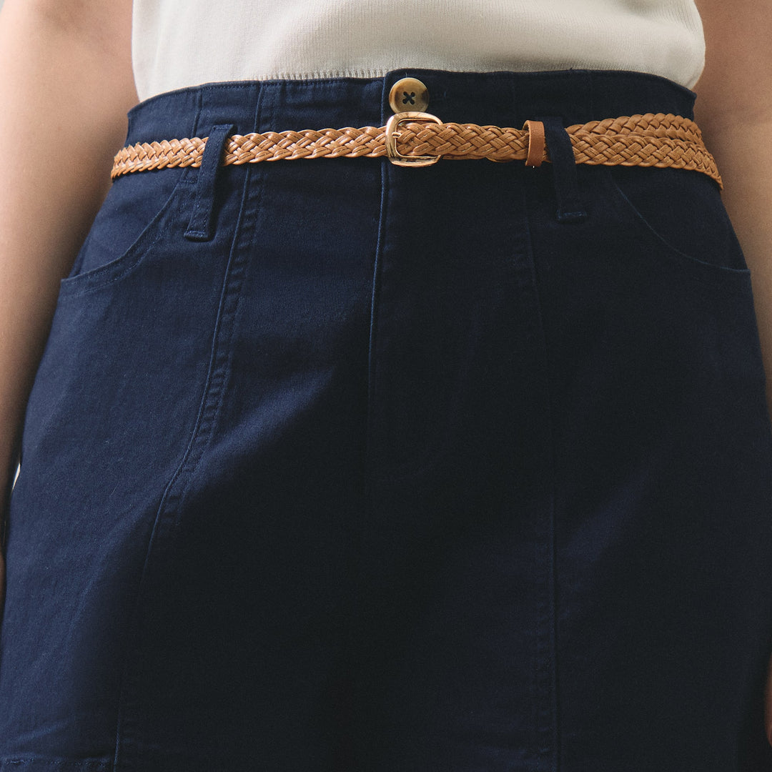 Twill Shorts With Belt