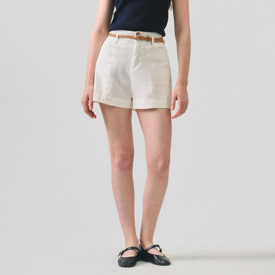 Twill Shorts With Belt