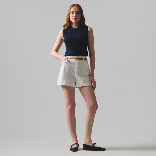 Twill Shorts With Belt