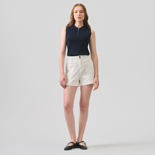 Twill Shorts With Belt