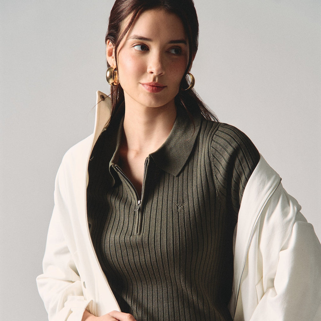 Zip Up Polo
