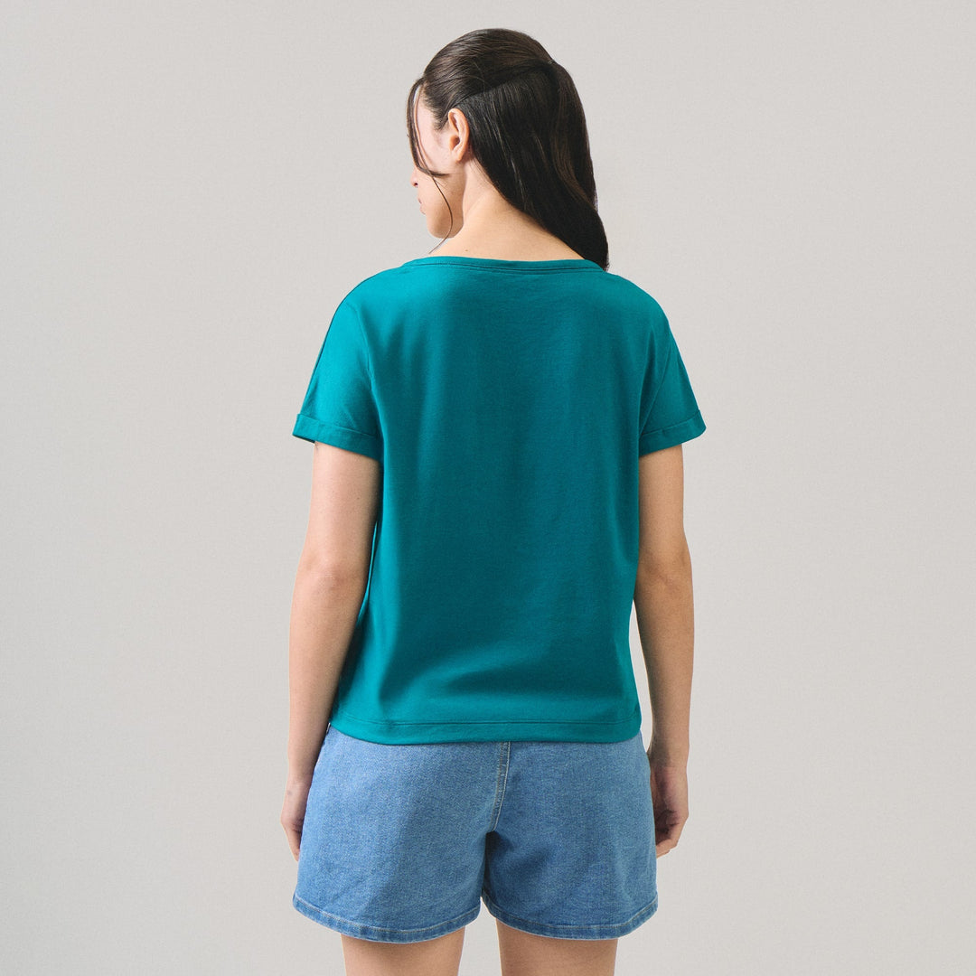 Dolman Top With Contrast Oar