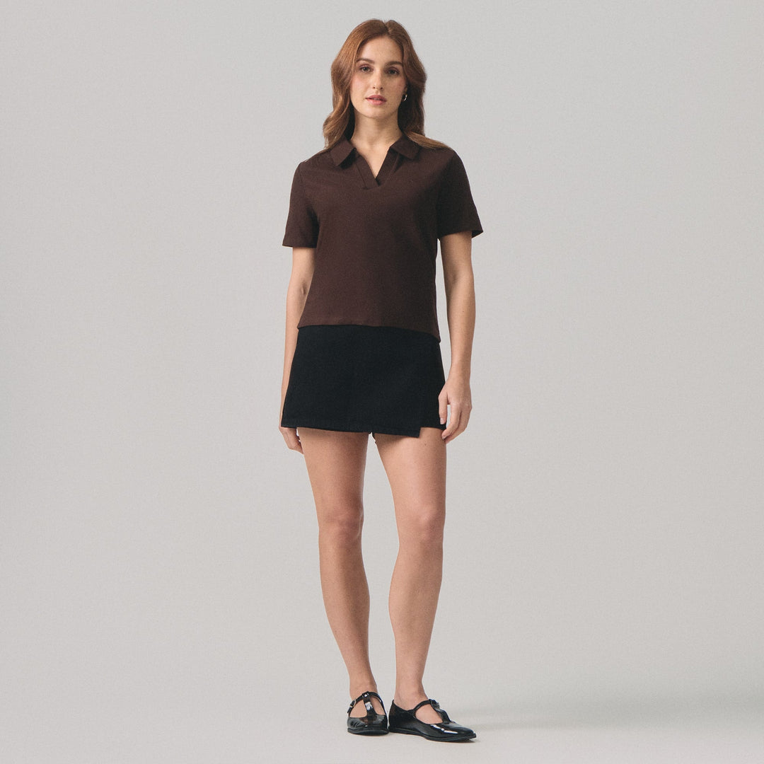 V-Neck Regular Fit Polo Pique