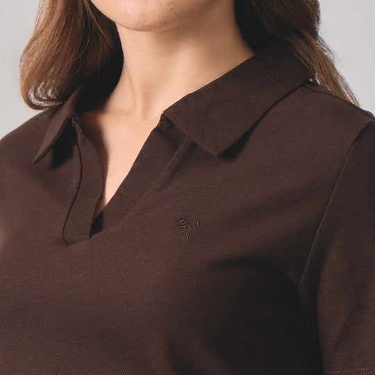 V-Neck Regular Fit Polo Pique