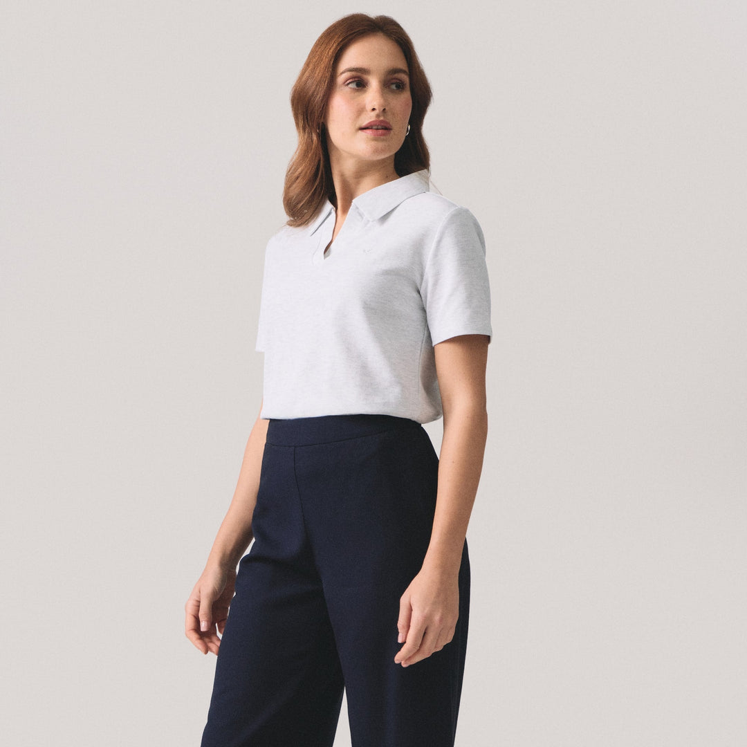 V-Neck Regular Fit Polo Pique