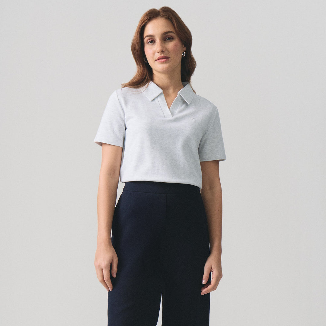 V-Neck Regular Fit Polo Pique