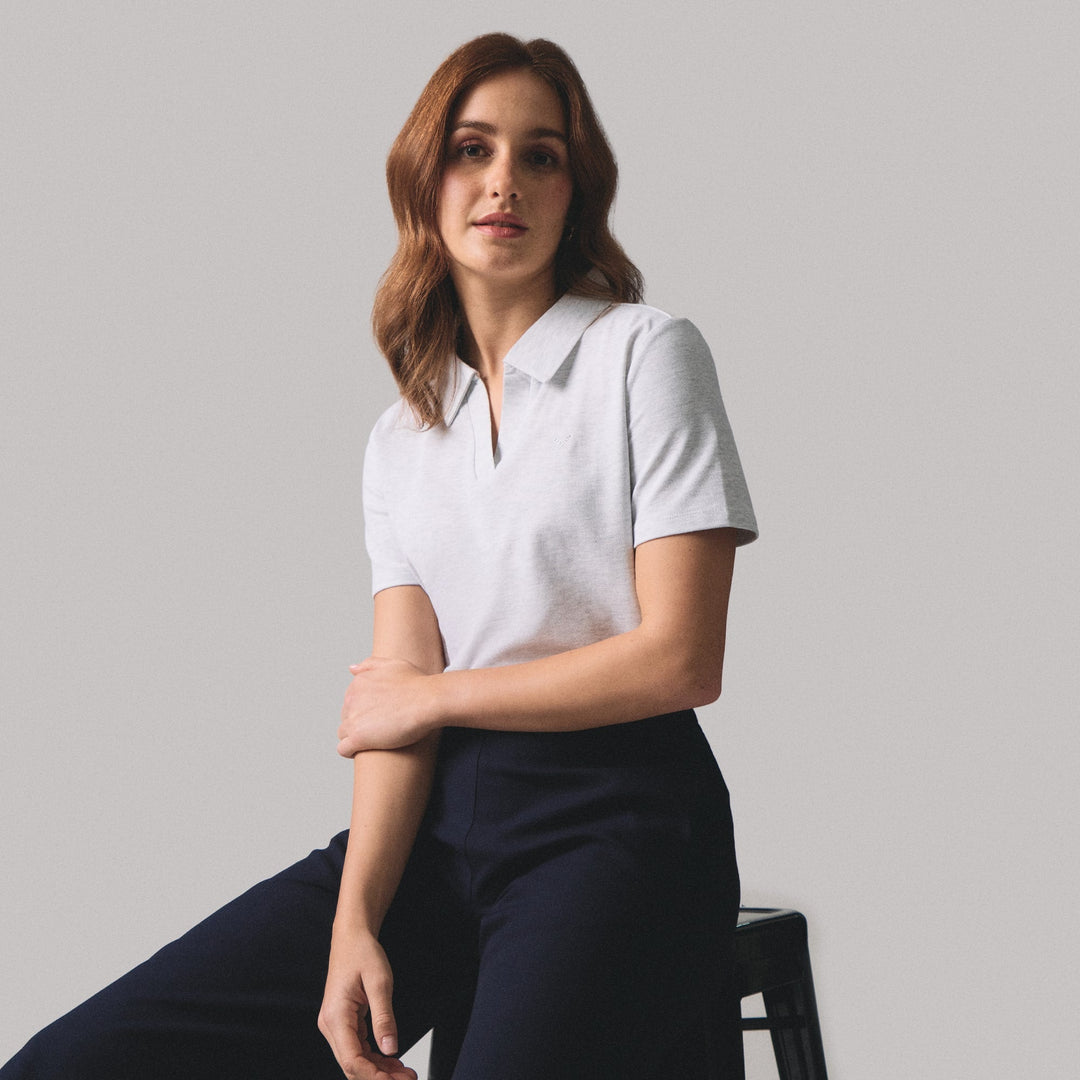 V-Neck Regular Fit Polo Pique