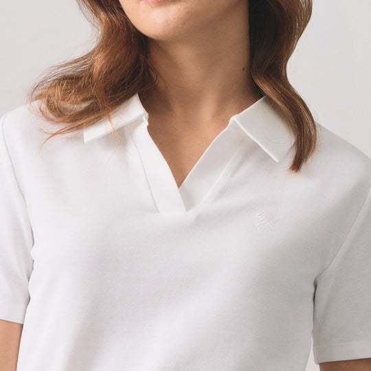 V-Neck Regular Fit Polo Pique