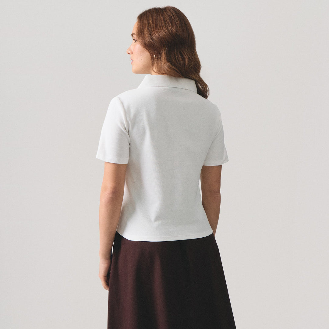 V-Neck Regular Fit Polo Pique