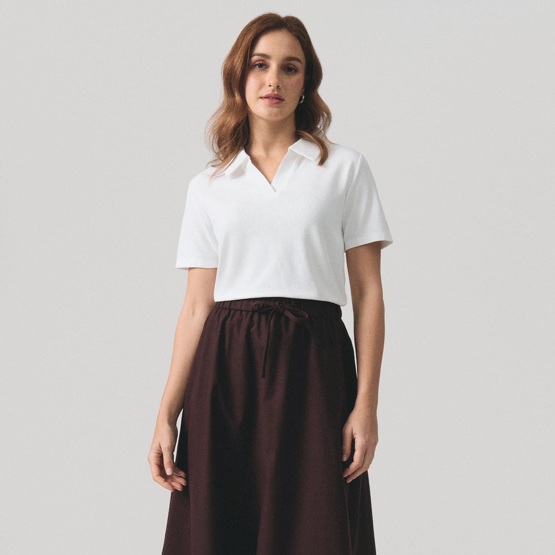 V-Neck Regular Fit Polo Pique