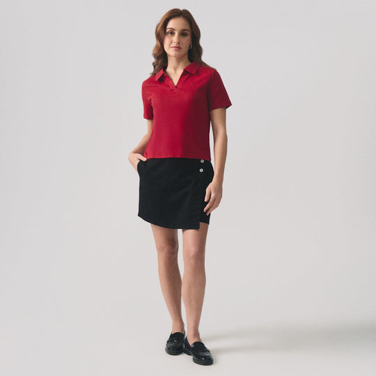 V-Neck Regular Fit Polo Pique