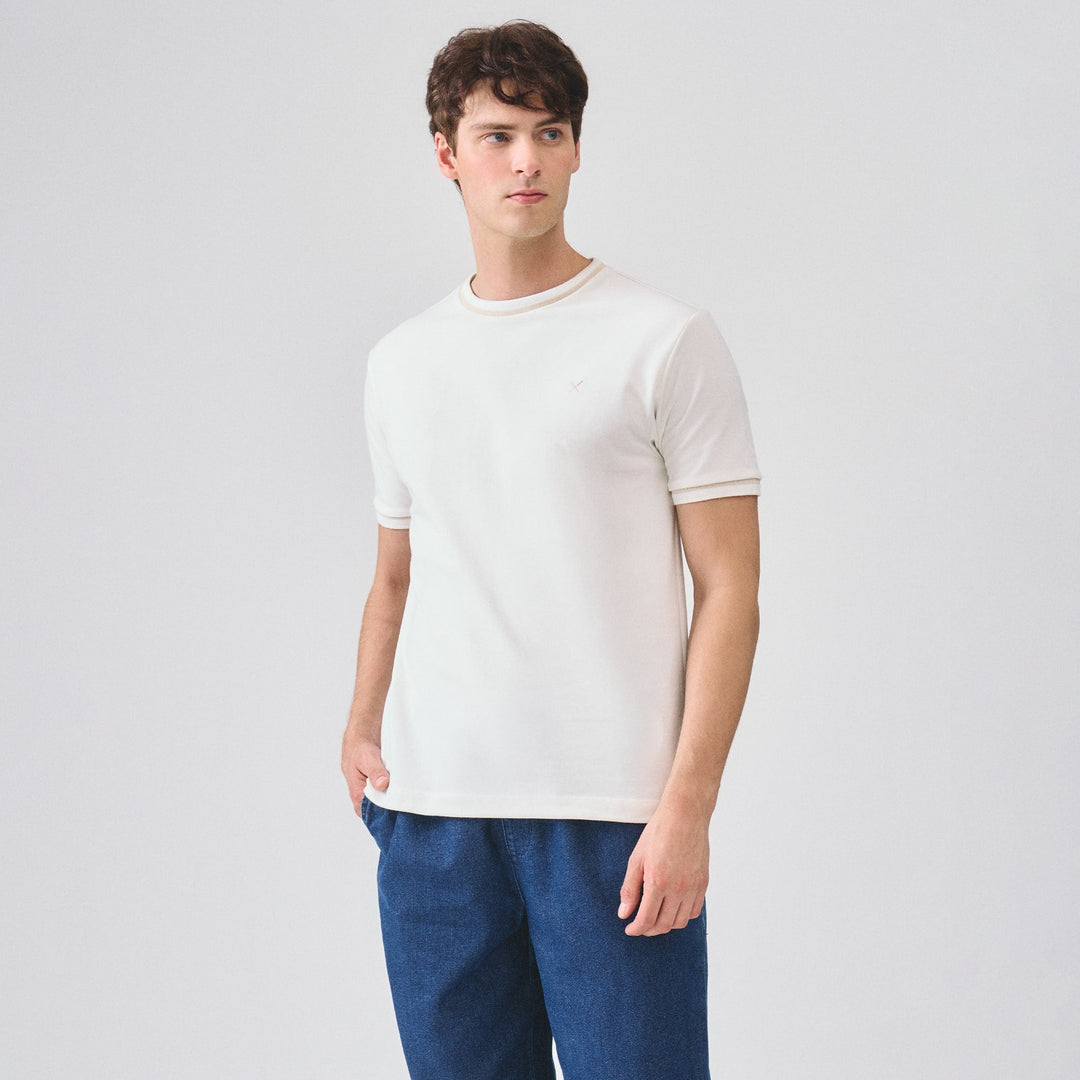 Regular Fit T-Shirt With Tipping In Pique
