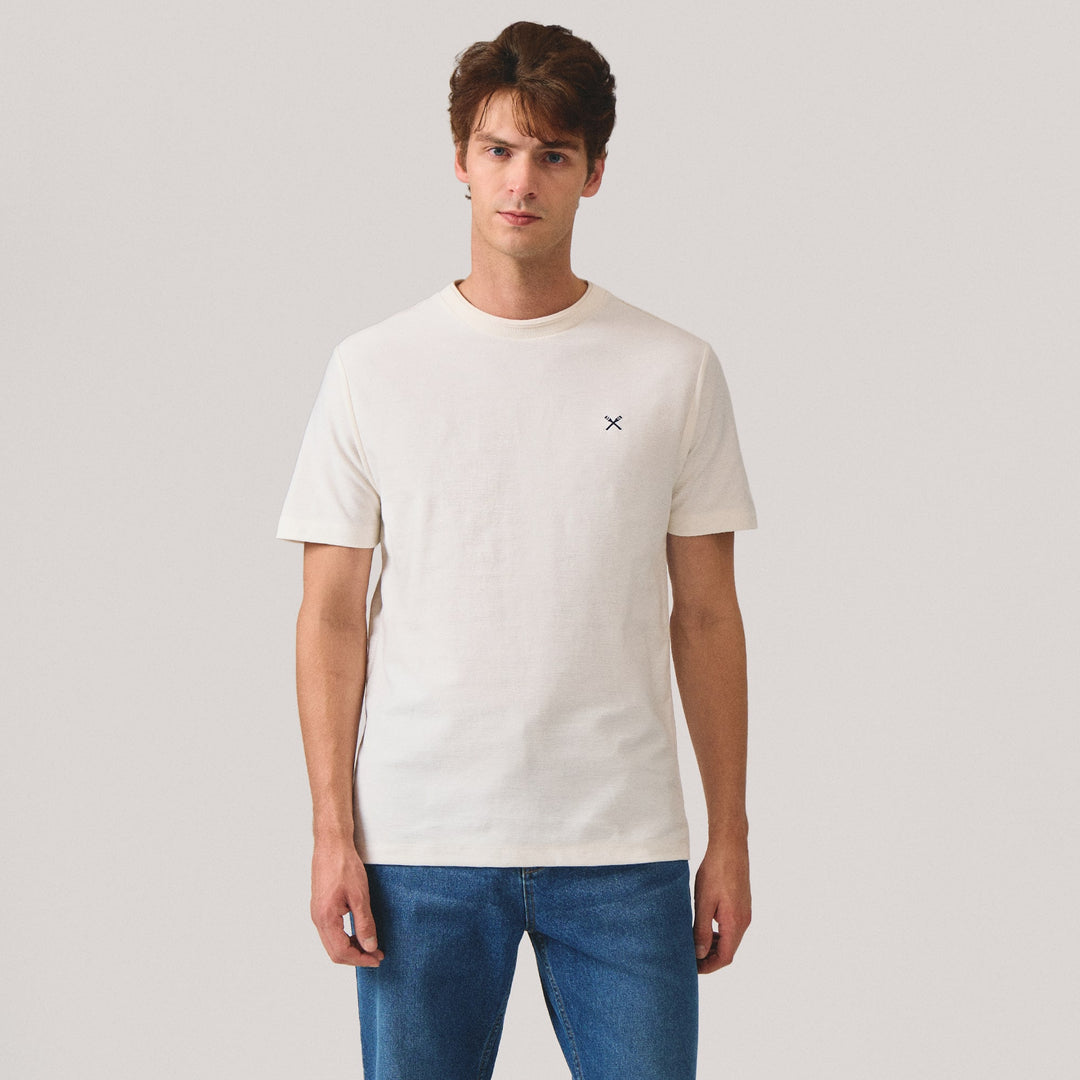 Regular Fit T-Shirt With Embossed Jacquard Neck Tipping