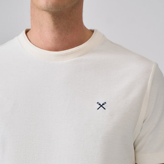 Regular Fit T-Shirt With Embossed Jacquard Neck Tipping