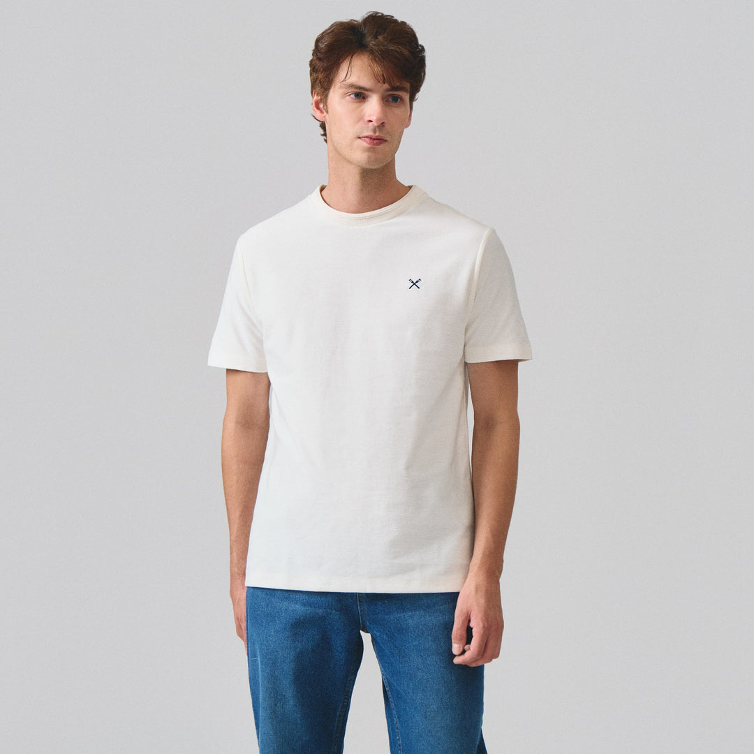 Regular Fit T-Shirt With Embossed Jacquard Neck Tipping