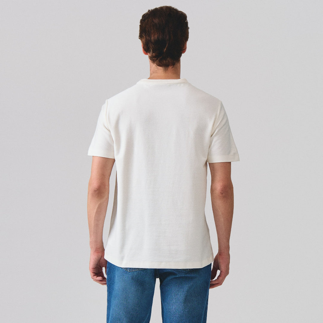 Regular Fit T-Shirt With Embossed Jacquard Neck Tipping