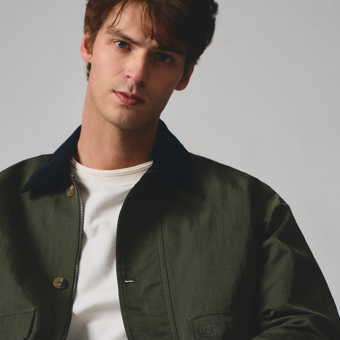 Regular Fit T-Shirt With Embossed Jacquard Neck Tipping