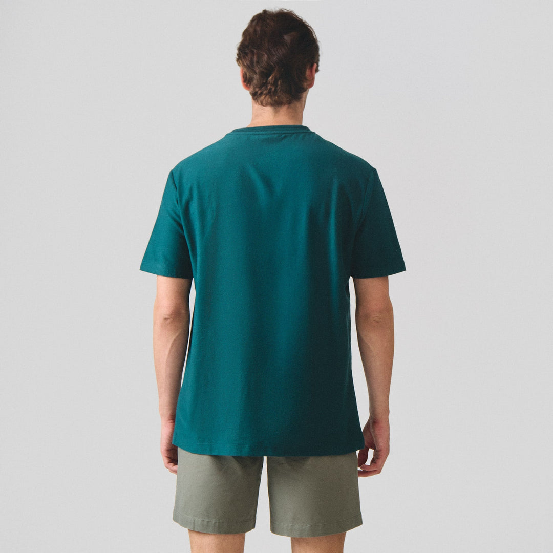 Regular Fit T-Shirt With Embossed Jacquard Neck Tipping