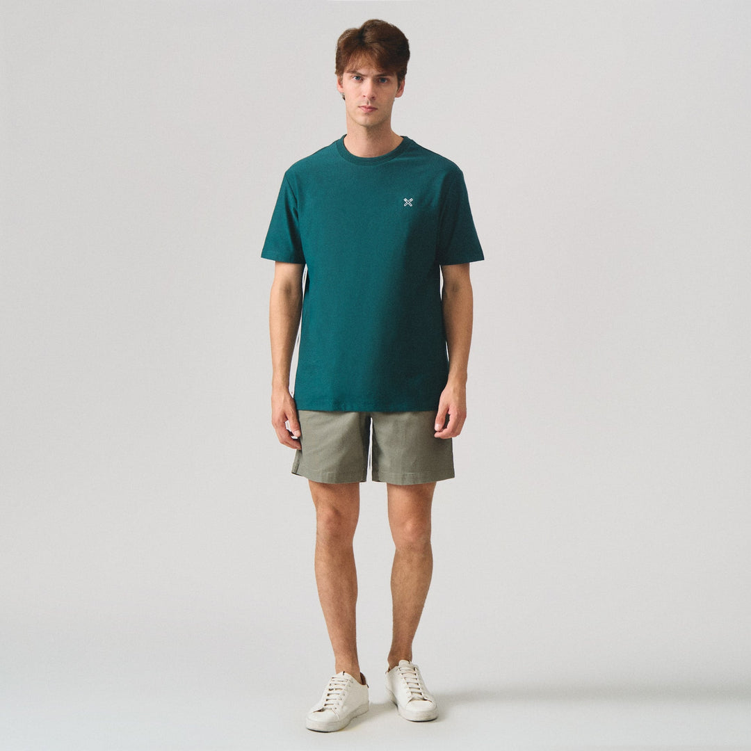 Regular Fit T-Shirt With Embossed Jacquard Neck Tipping