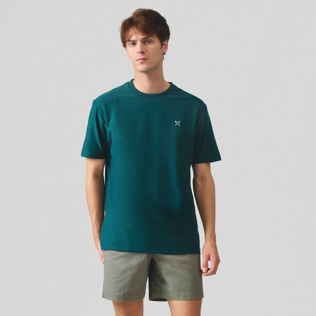 Regular Fit T-Shirt With Embossed Jacquard Neck Tipping