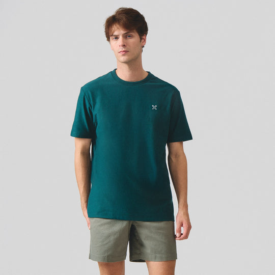 Regular Fit T-Shirt With Embossed Jacquard Neck Tipping