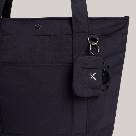 Crinkled Nylon Tote Bag With Mini Tote