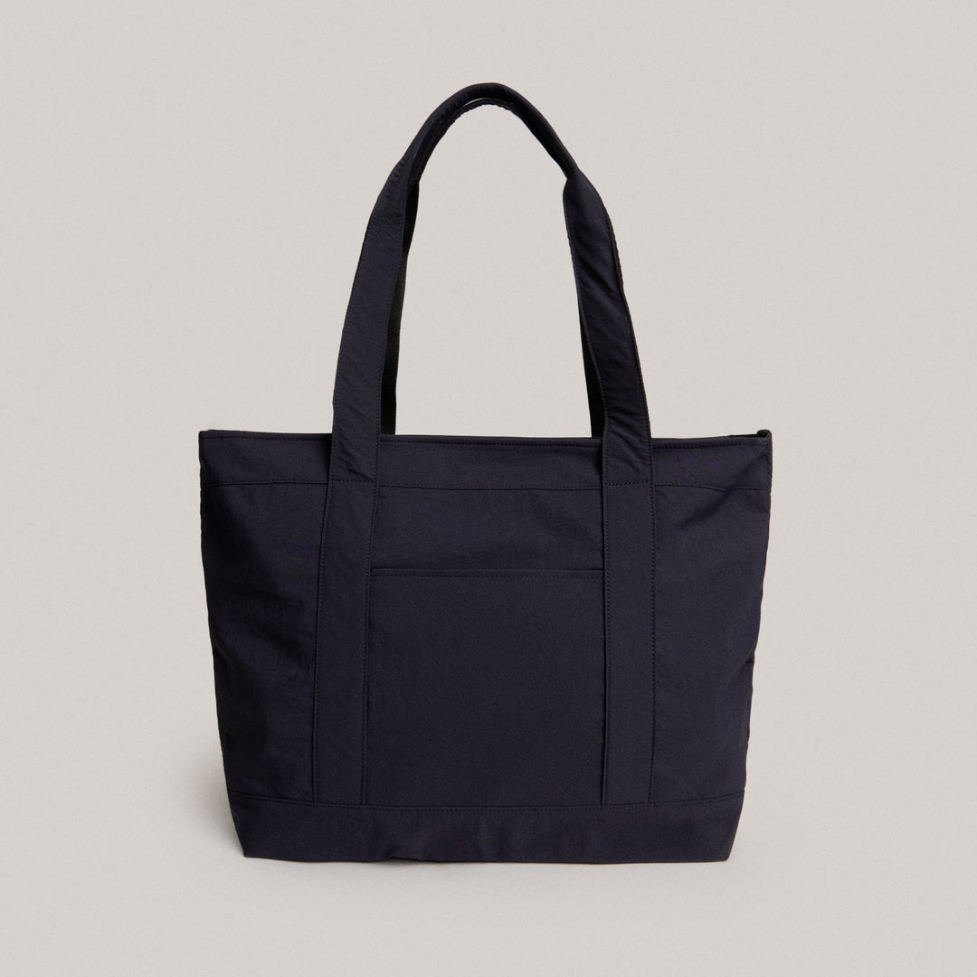 Crinkled Nylon Tote Bag With Mini Tote