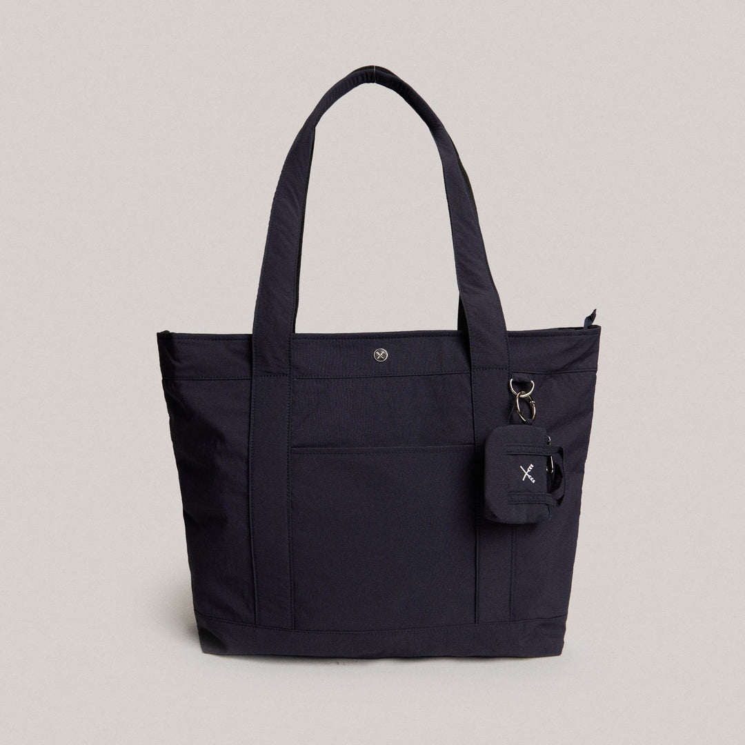 Crinkled Nylon Tote Bag With Mini Tote